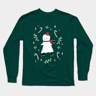 Ice Skating Ghost Long Sleeve T-Shirt